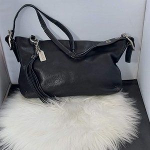 Black leather Coach Shoulder Bag Purse M04S-1417